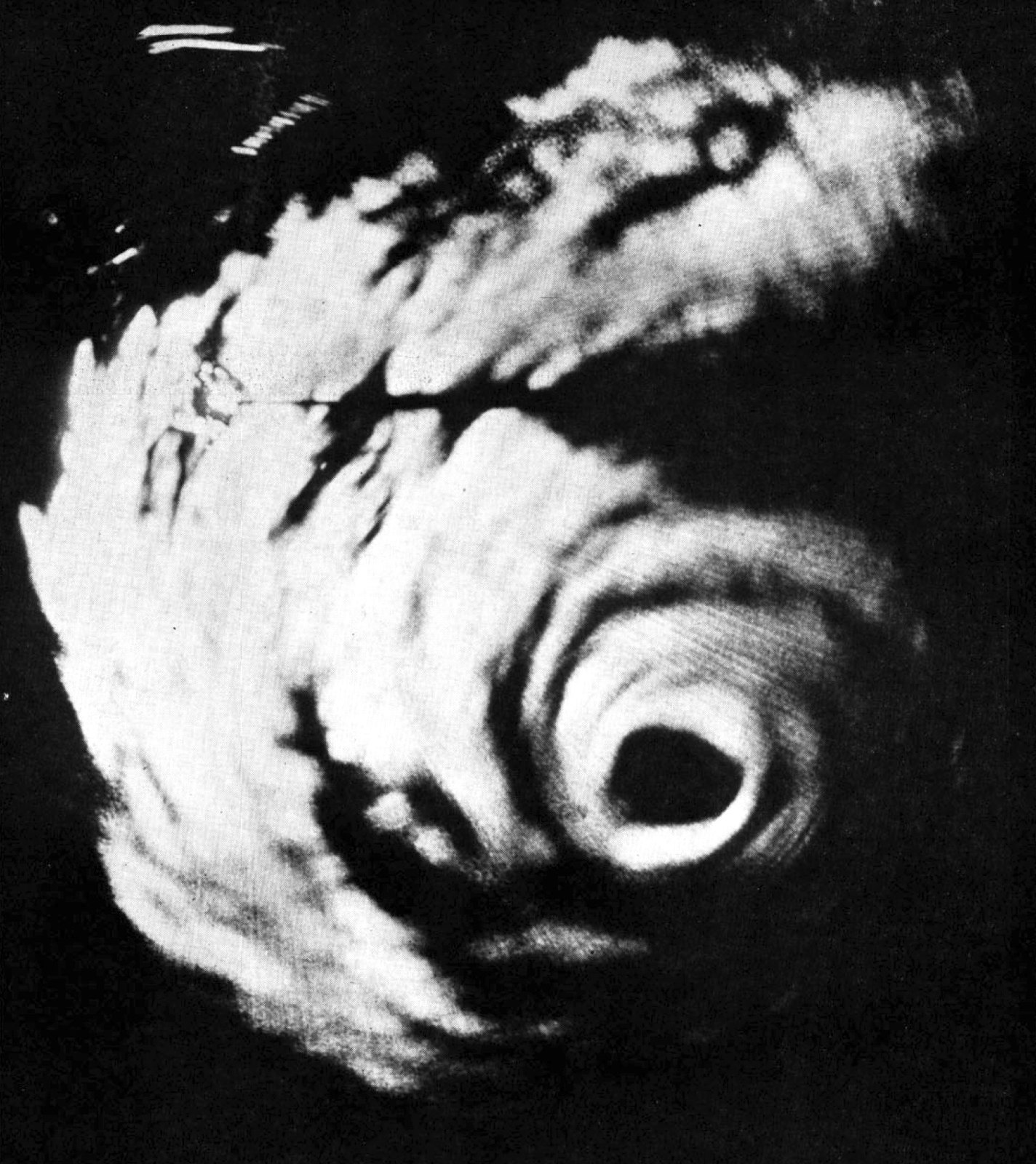 Hurricane Gracie on radar scope in September 1959