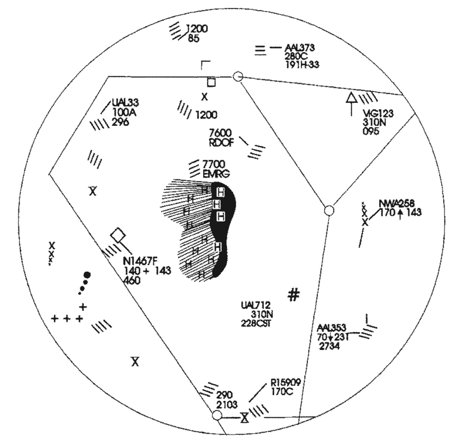Scope of an ARTCC controller